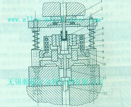 中温反挤用三胎凹模结构